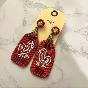 Sriracha Beaded Earrings 🌶️